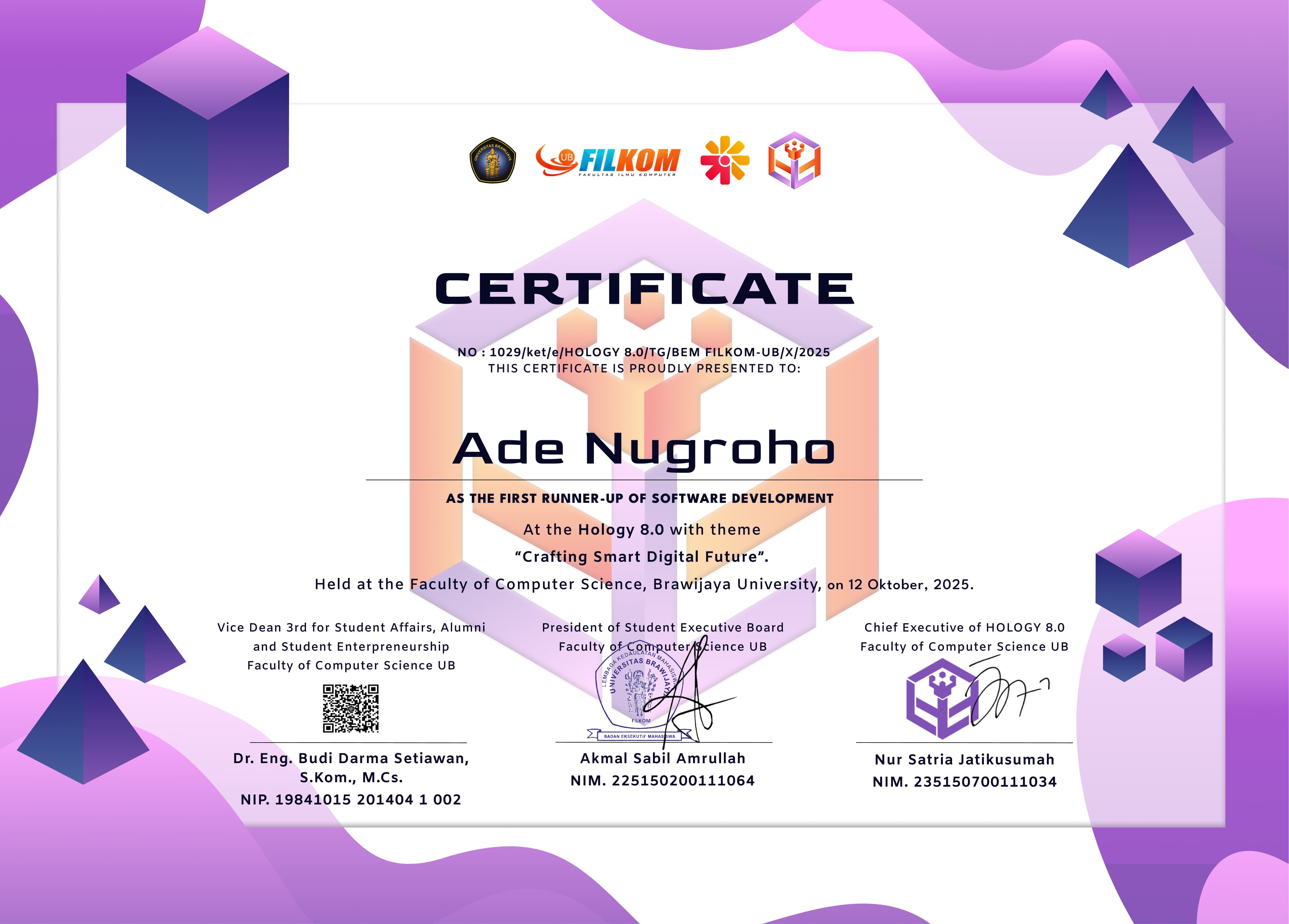 HOLOGY 8.0 Certificate